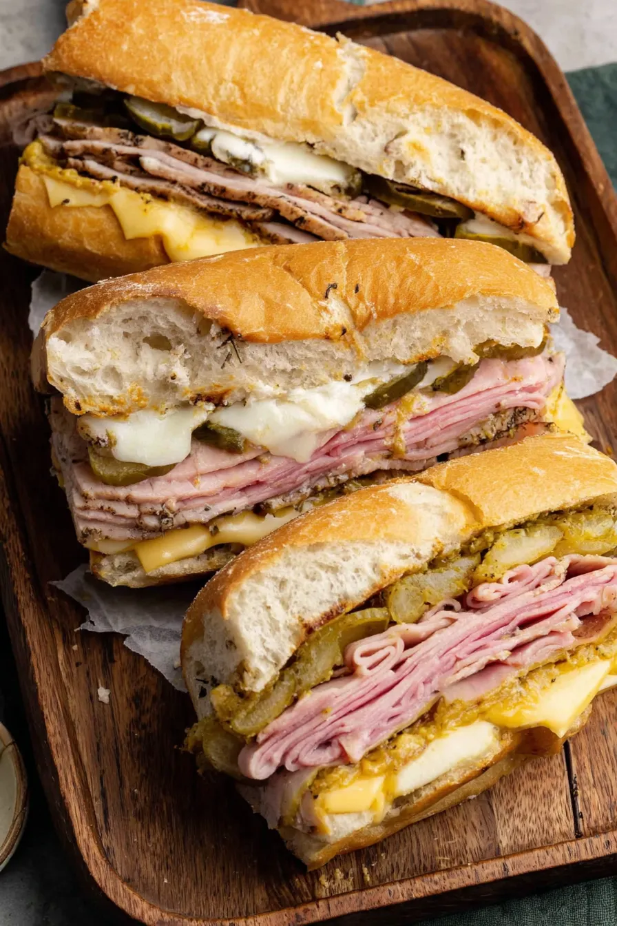 Miami style Cuban sandwich being pressed