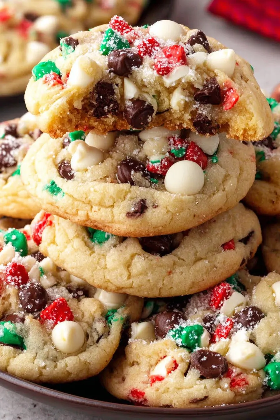 Freshly baked chocolate chip cookies on parchment