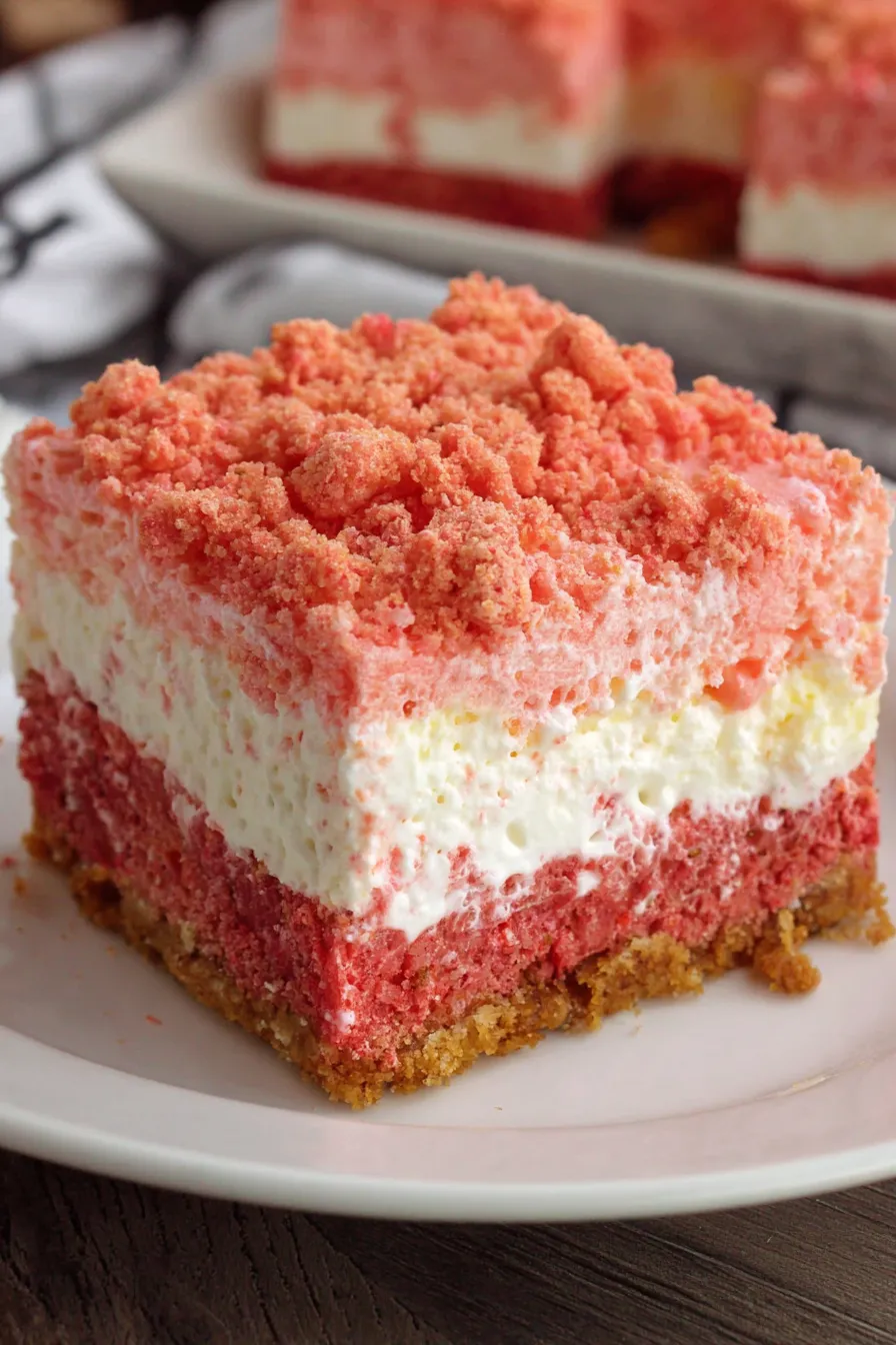 Close up of crushed golden Oreos and strawberry topping