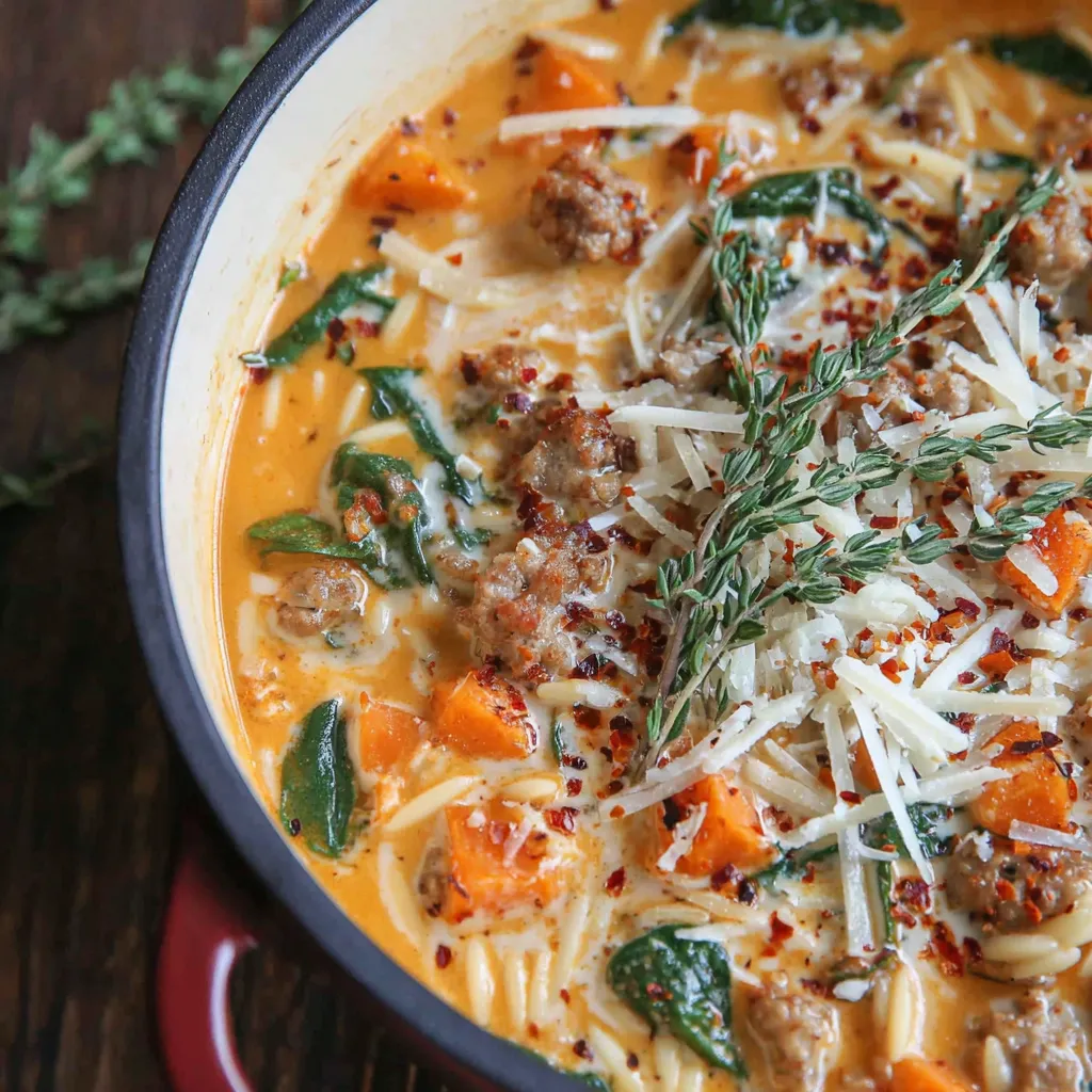 Creamy Butternut Squash and Sausage Soup (30-Minute, One-Pot)