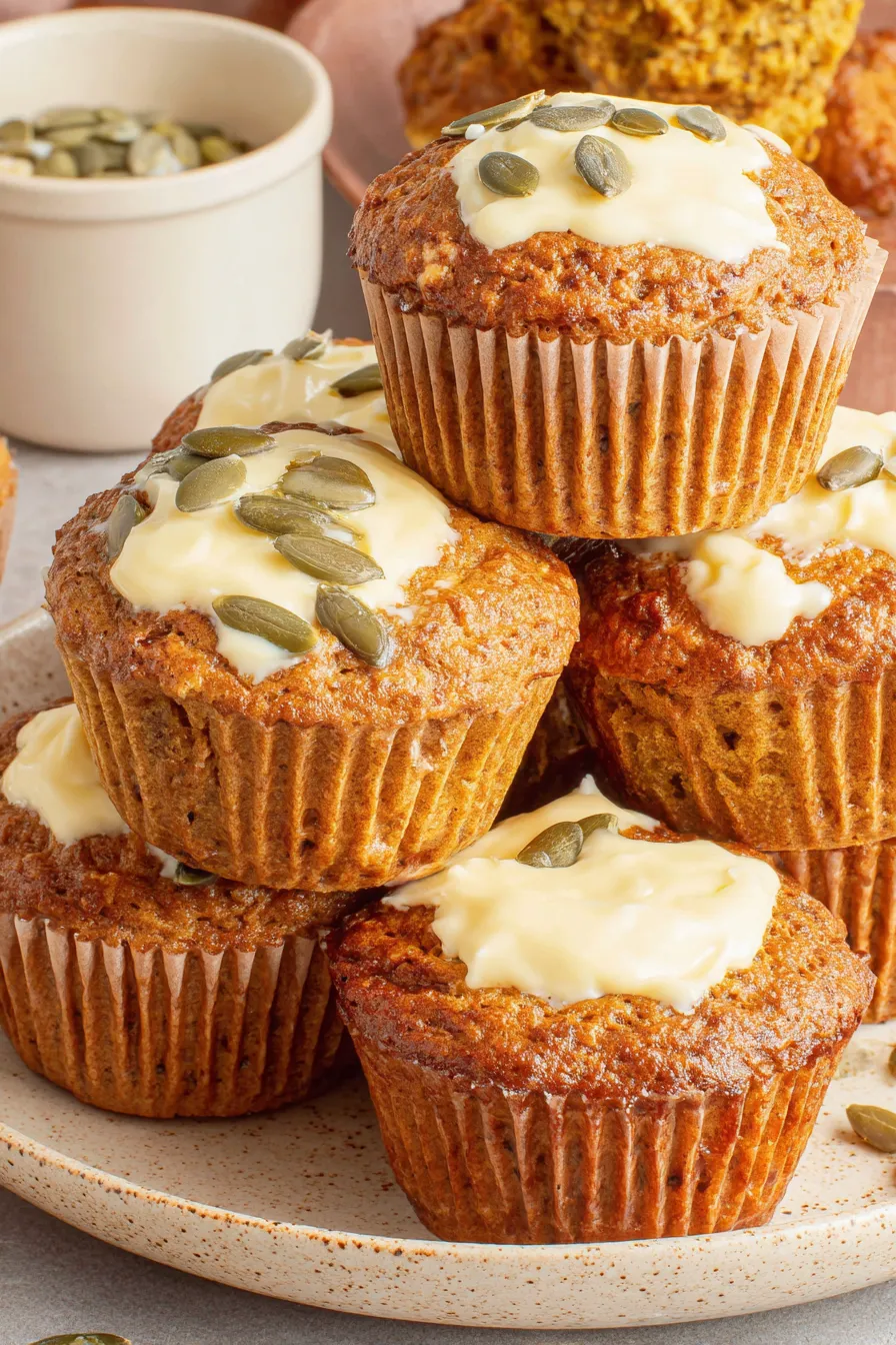 Close-up of cream cheese filled muffin