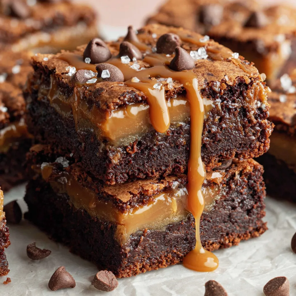 Caramel Brownies with Gooey Center