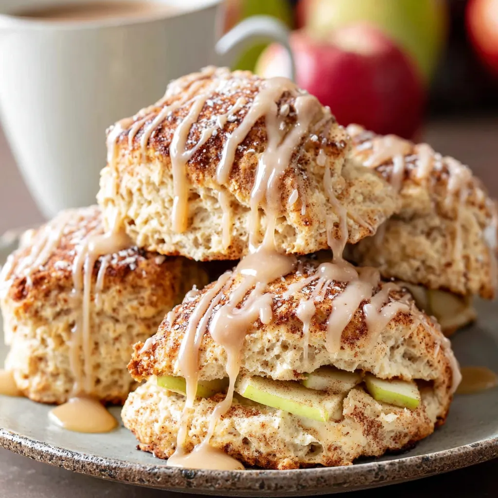 Apple Scones with Maple Glaze