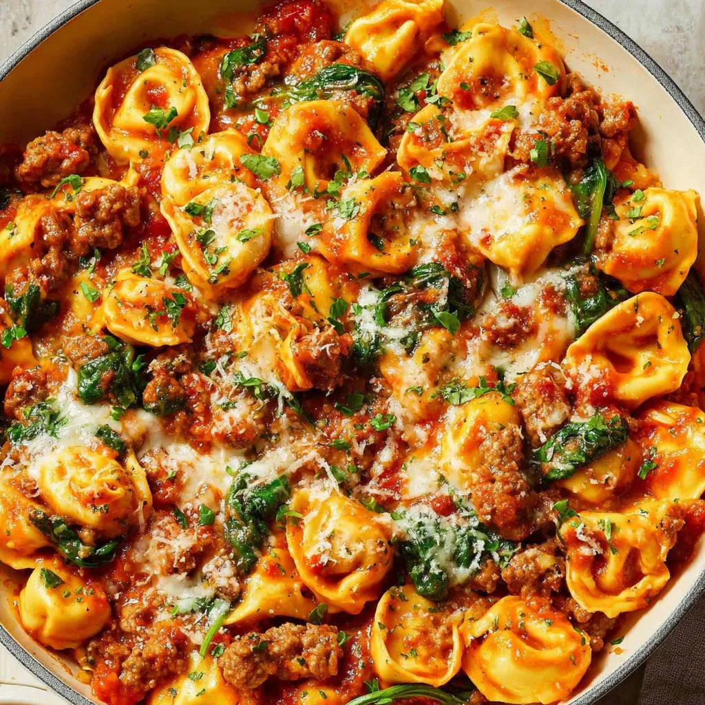 Cheese Tortellini and Sausage Skillet