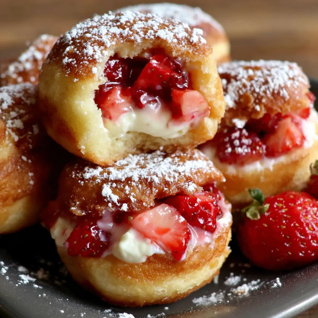 Strawberry Cheesecake Stuffed Donuts