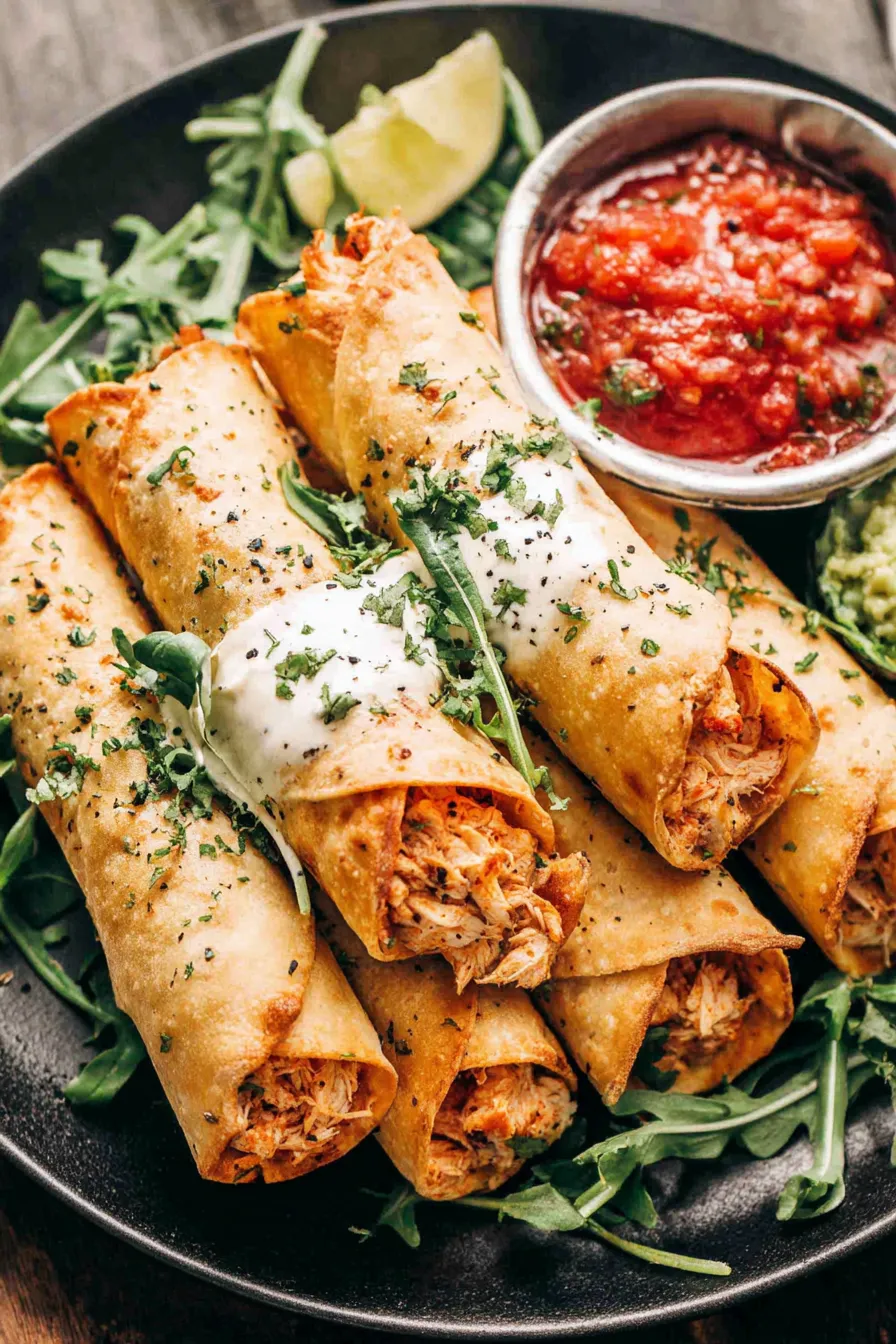 Taquitos served with dips