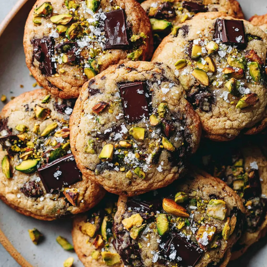 Dark Chocolate Chunk Pistachio Cookies