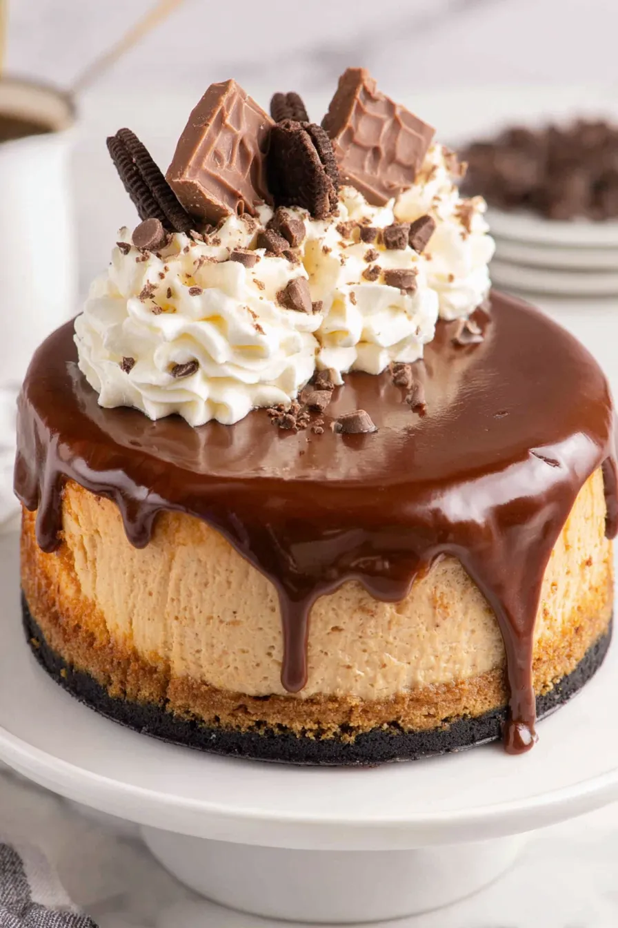 Mocha cheesecake with ganache
