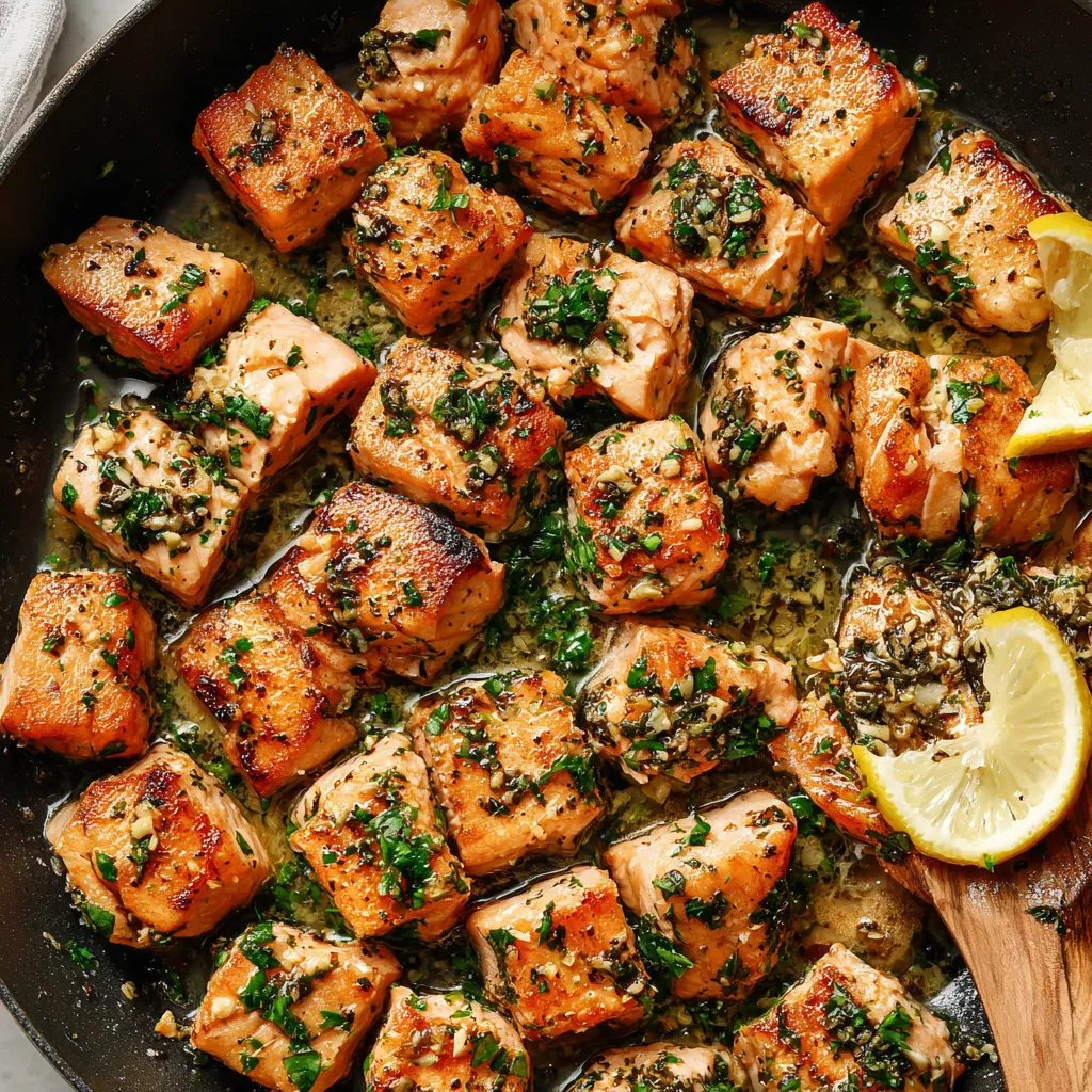 Garlic Butter Salmon Bites