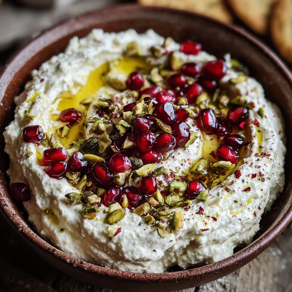 Irresistibly Easy Pomegranate Pistachio Whipped Feta Dip
