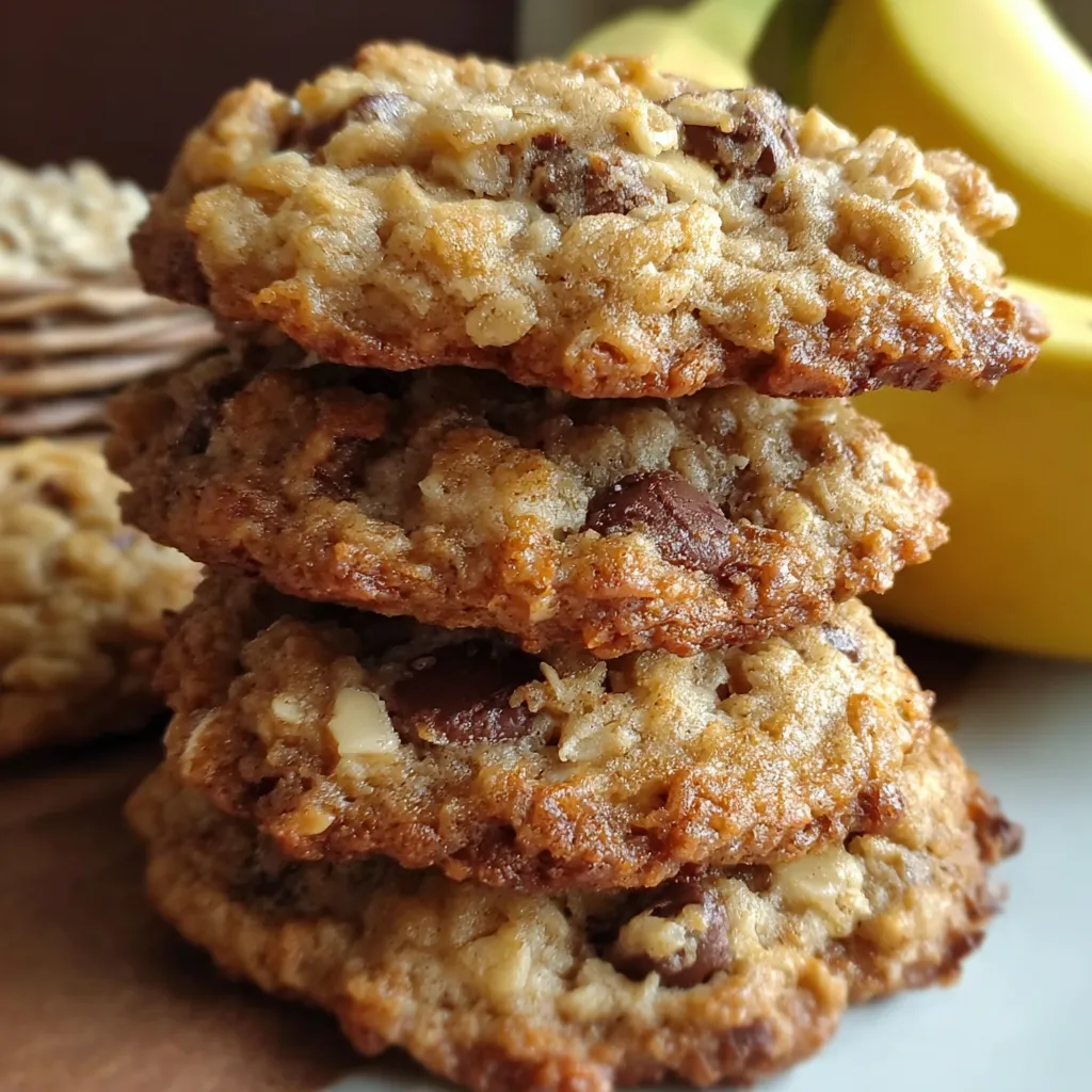 Chewy Banana Oatmeal Cookies