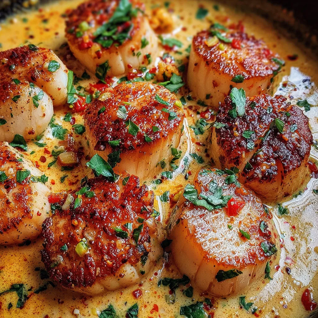 Seared Scallops with Spicy Cajun Cream