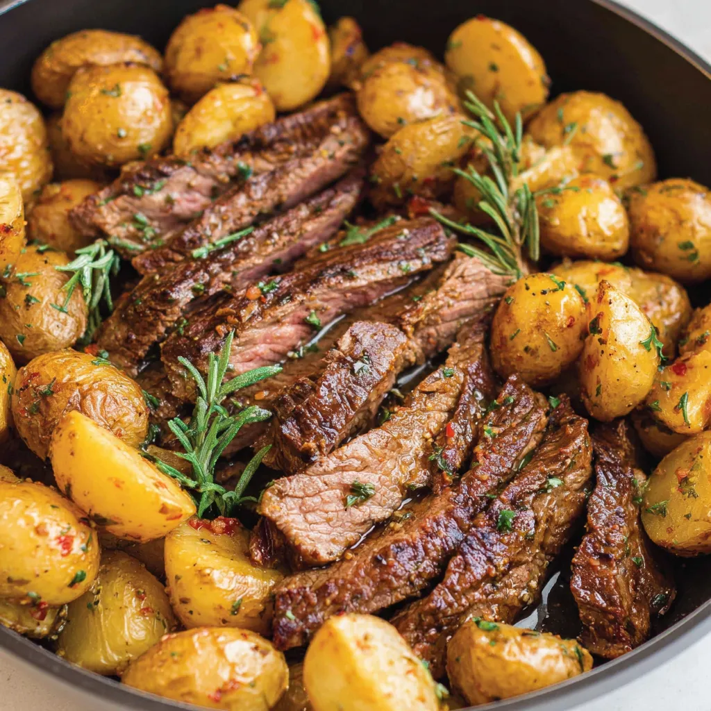 Garlic Butter Steak and Potatoes Skillet