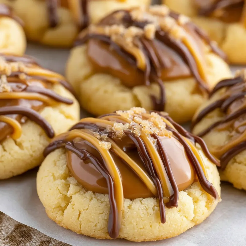 Twix Thumbprint Cookies