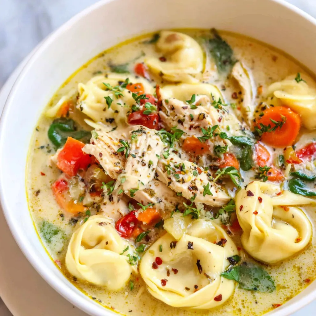 Cozy Chicken Tortellini Soup
