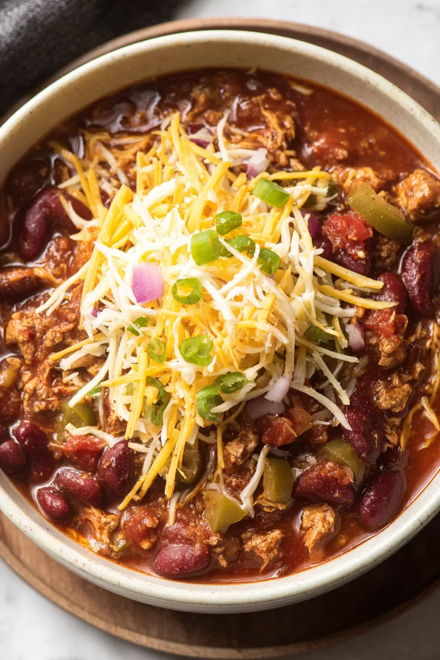 Chopped ingredients for turkey chili