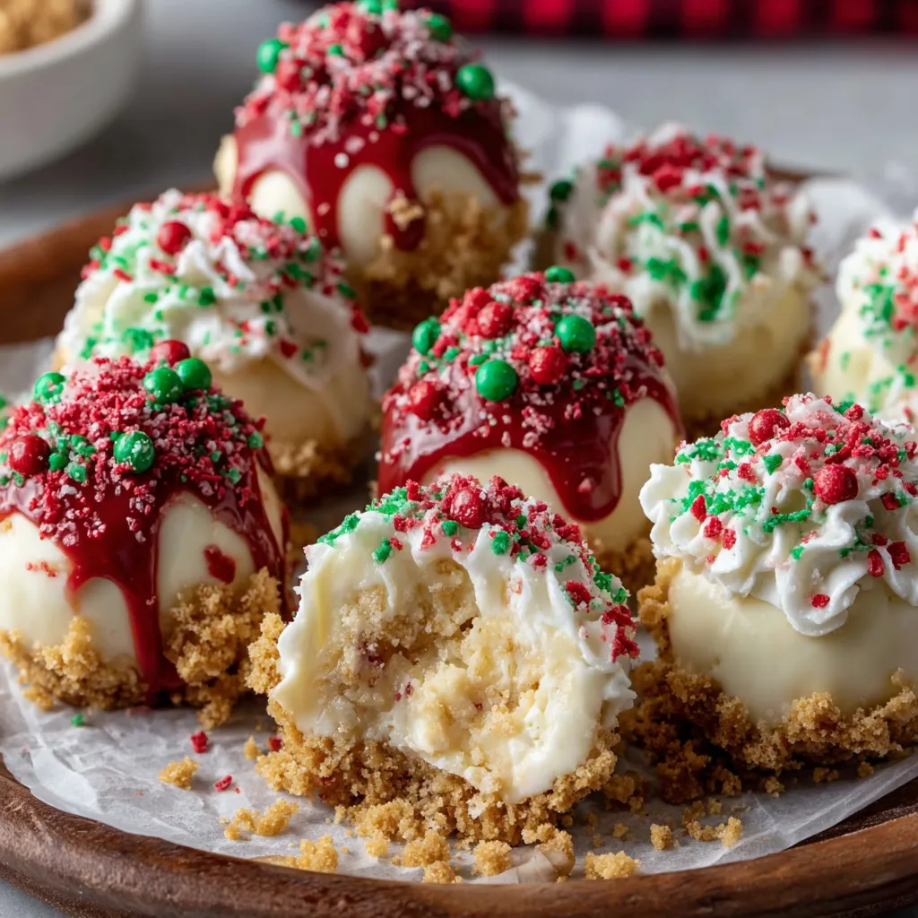 No-Bake Christmas Cheesecake Bites