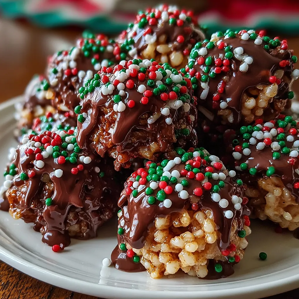 Christmas Chocolate Rice Krispie Balls