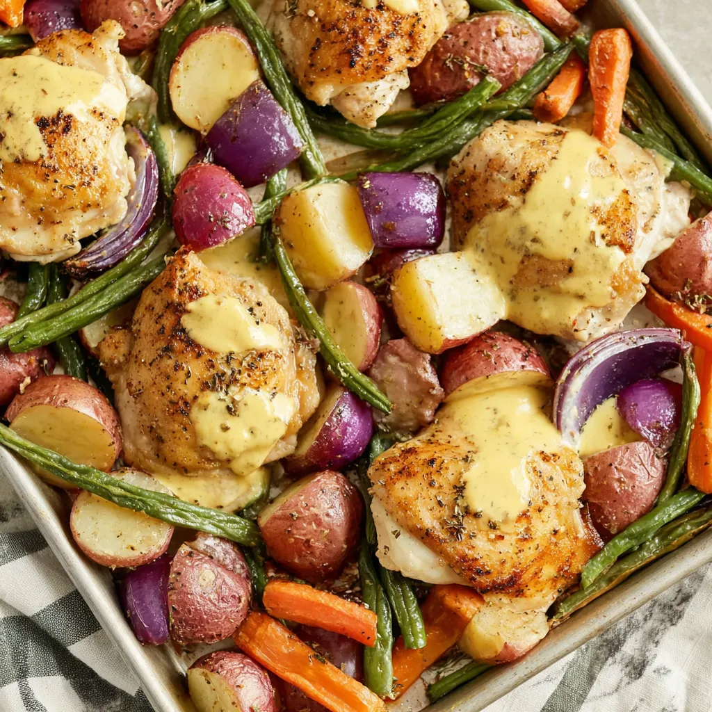 Sheet Pan Honey Mustard Chicken and Veggies