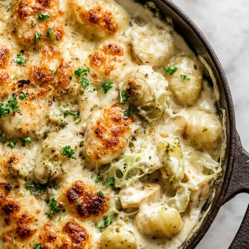 Pesto Chicken Gnocchi Bake