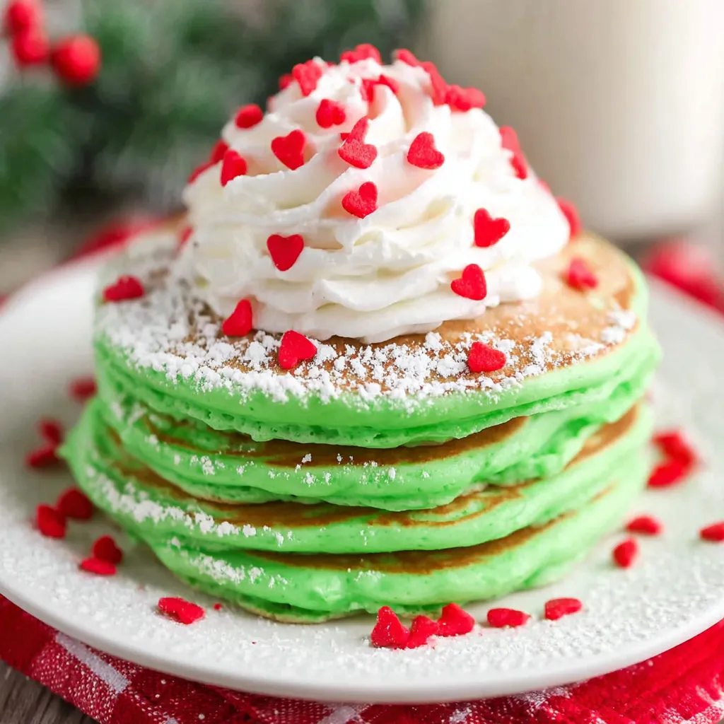 Easy Grinch Pancakes