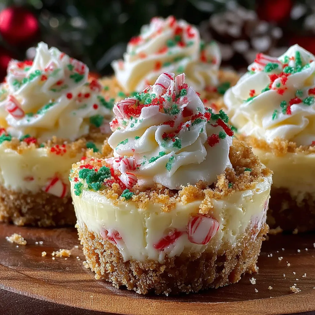 No-Bake Christmas Mini Cheesecakes