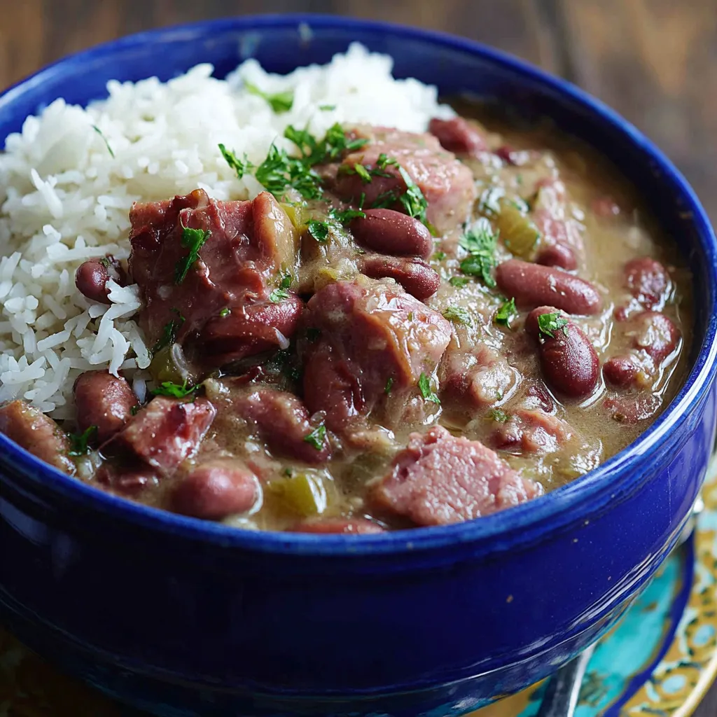 Classic Red Beans and Rice with Ham Shanks