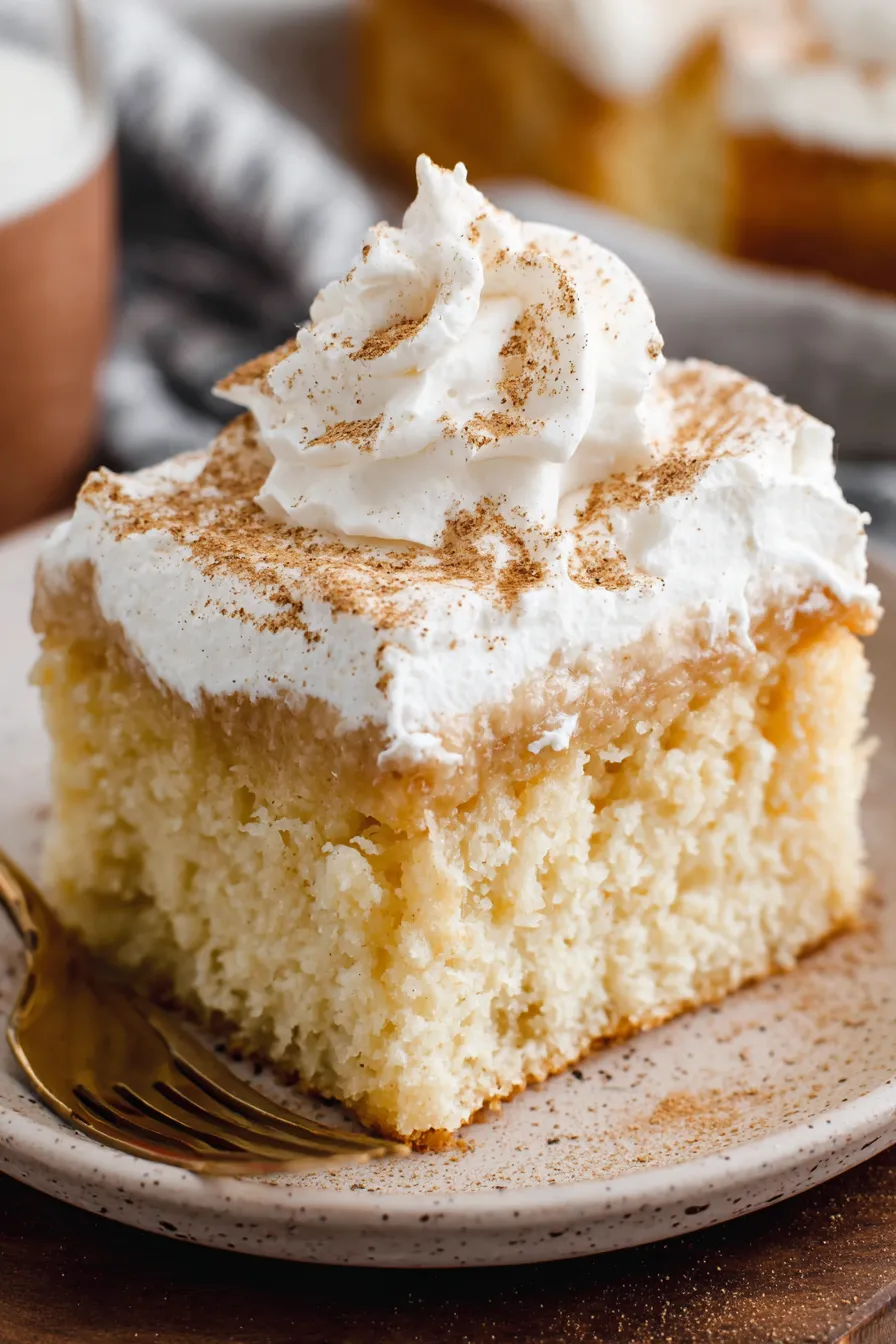 Eggnog Poke Cake - mixing ingredients