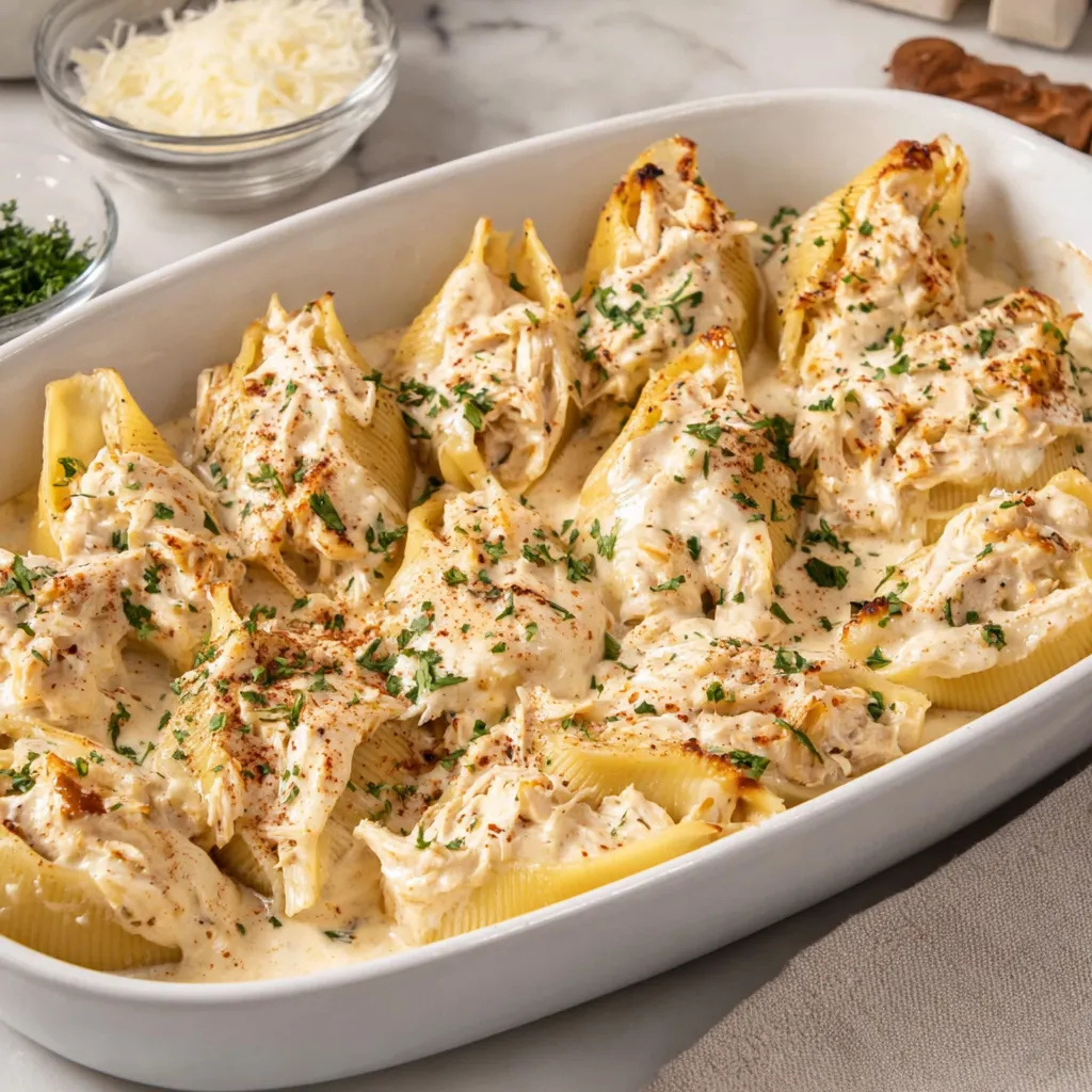 Chicken Alfredo Stuffed Shells