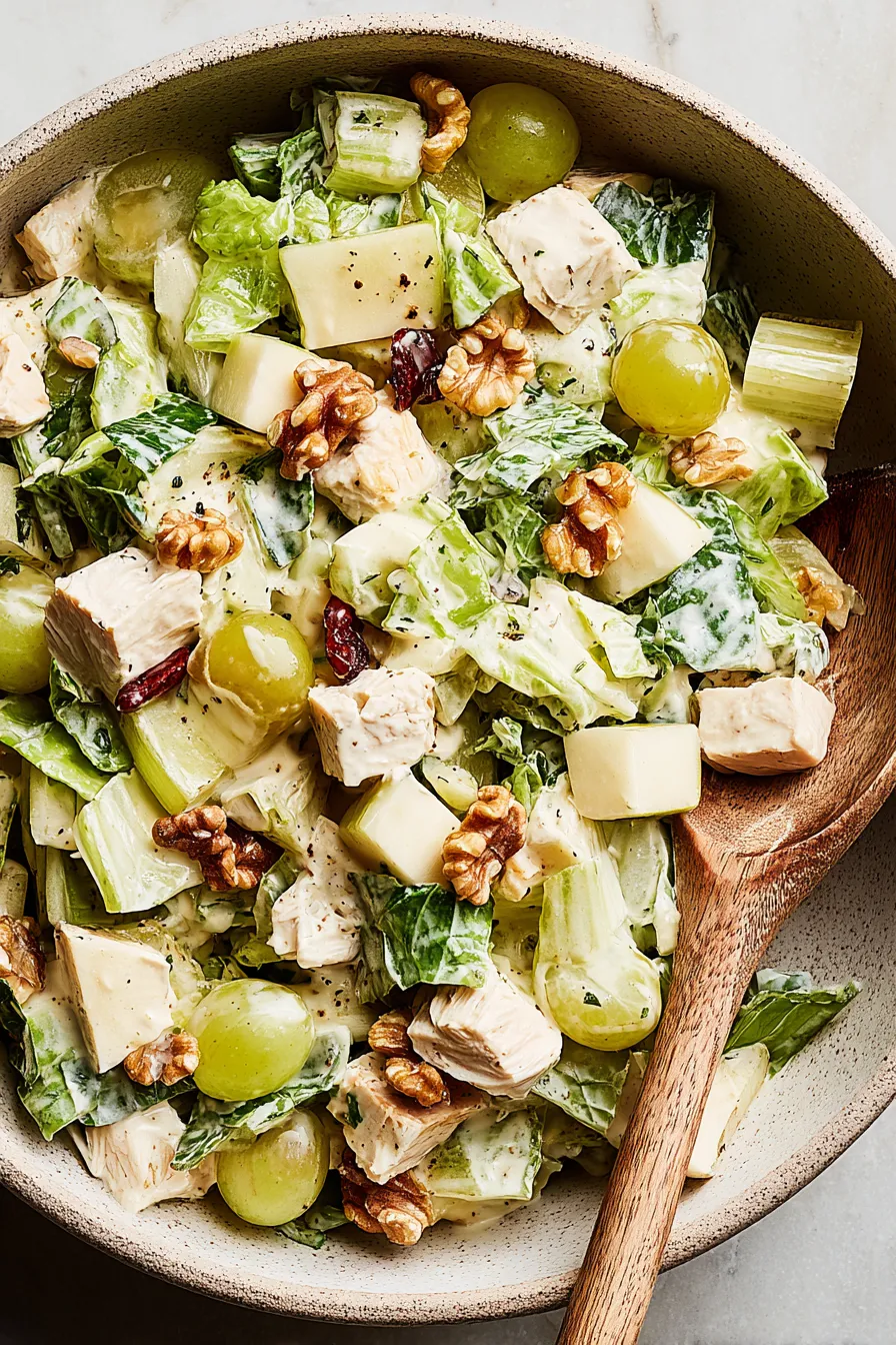 Close-up of salad ingredients: apples, celery, grapes