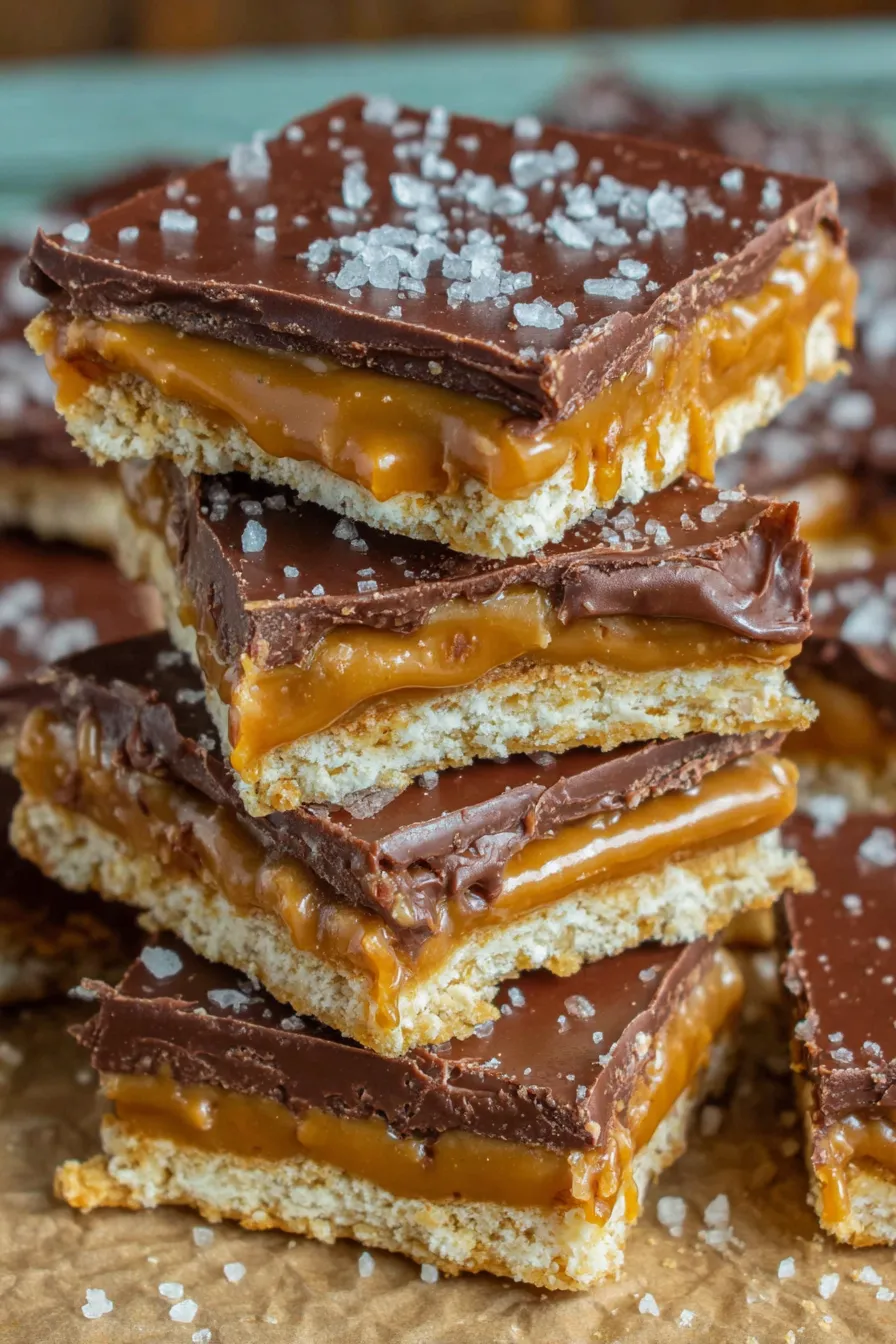 Salt River Bars with glossy chocolate topping and sea salt