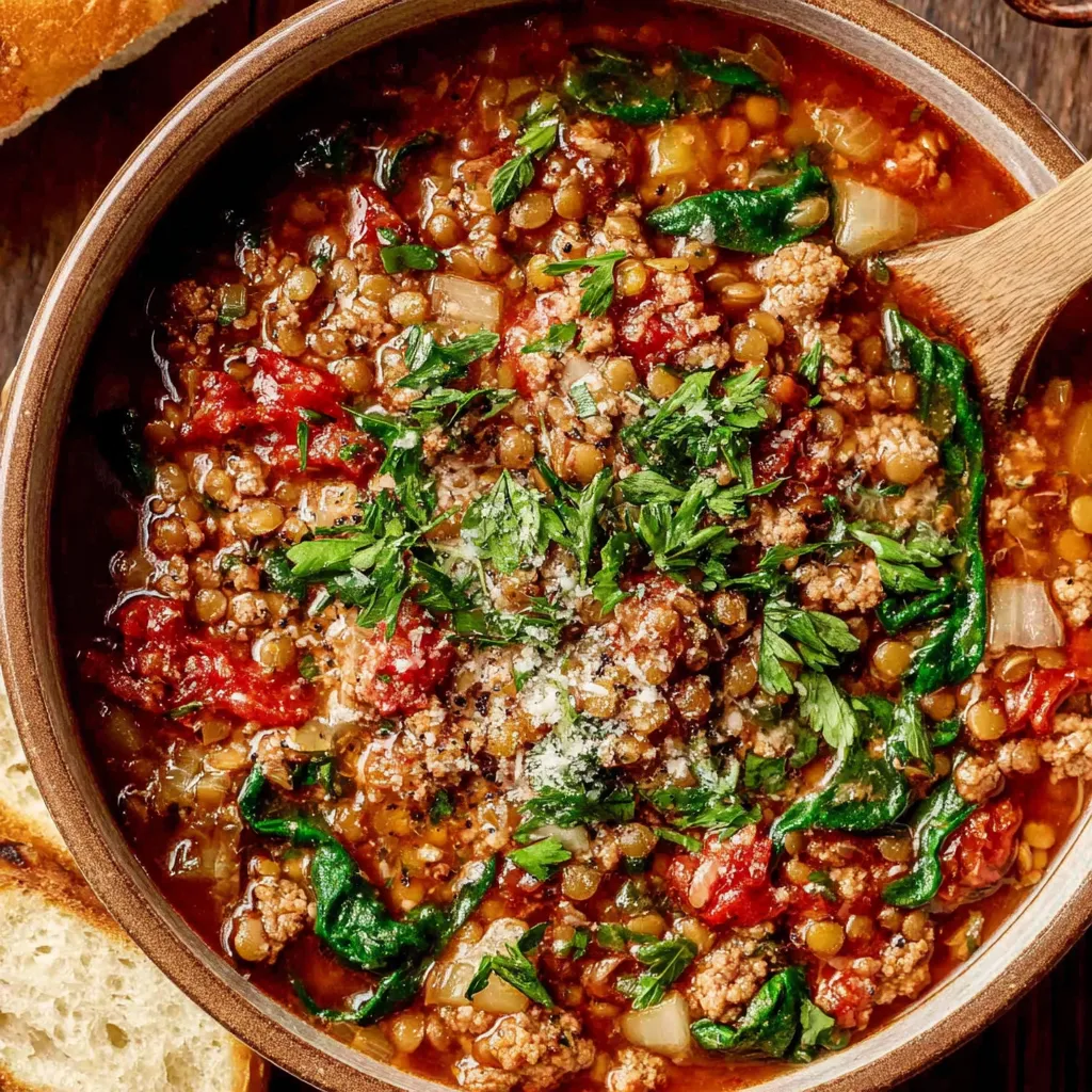 Slow Cooker Sausage Lentil Soup