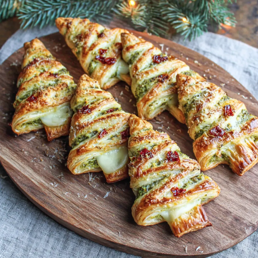 Pesto Puff Pastry Christmas Trees
