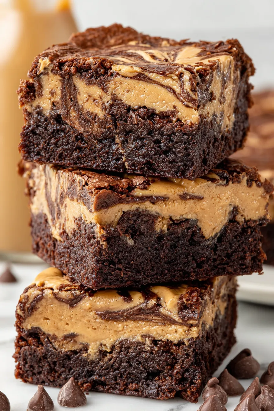 Peanut Butter Brownies pan with swirls