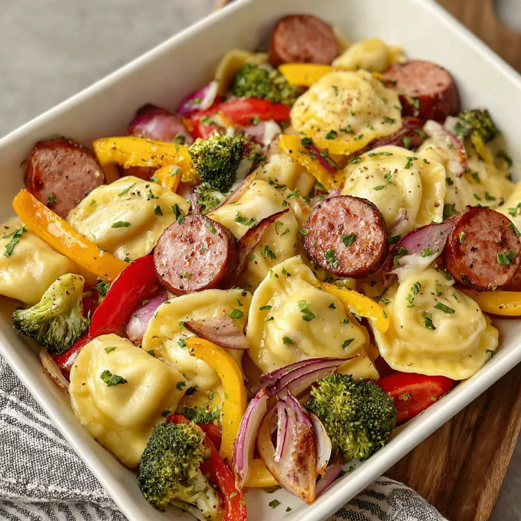 Easy Sheet Pan Pierogies and Kielbasa