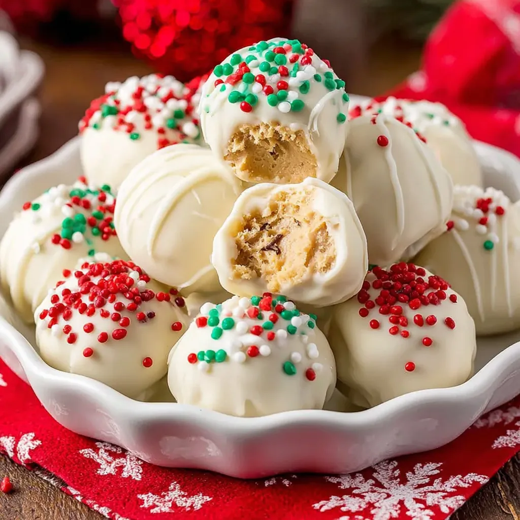 White Chocolate Peanut Butter Christmas Truffles