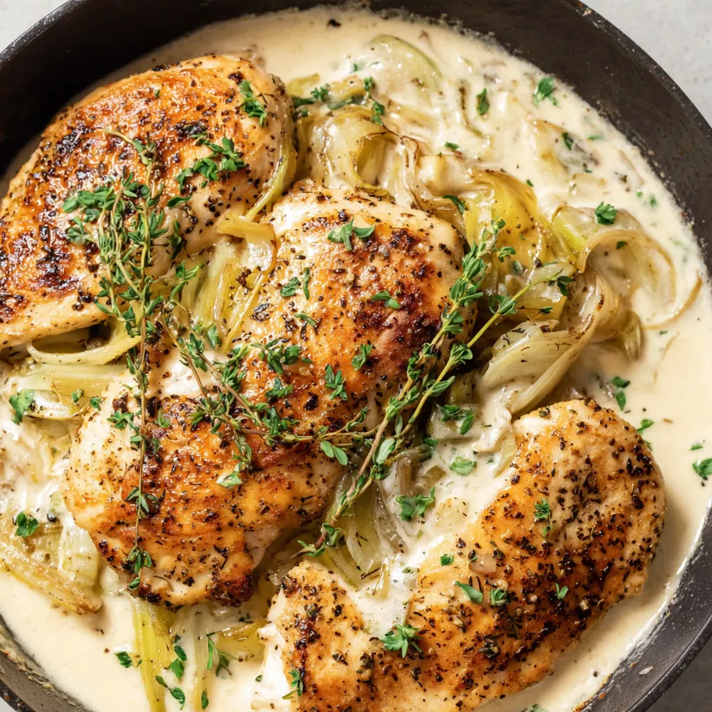 Chicken with Creamy Leek Sauce
