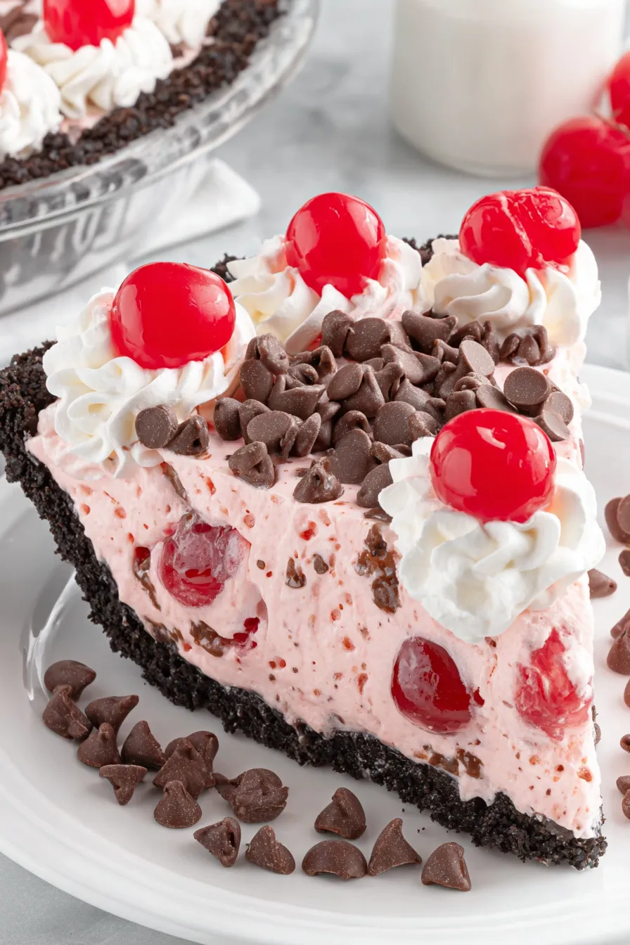 Close-up of pie slice showing filling