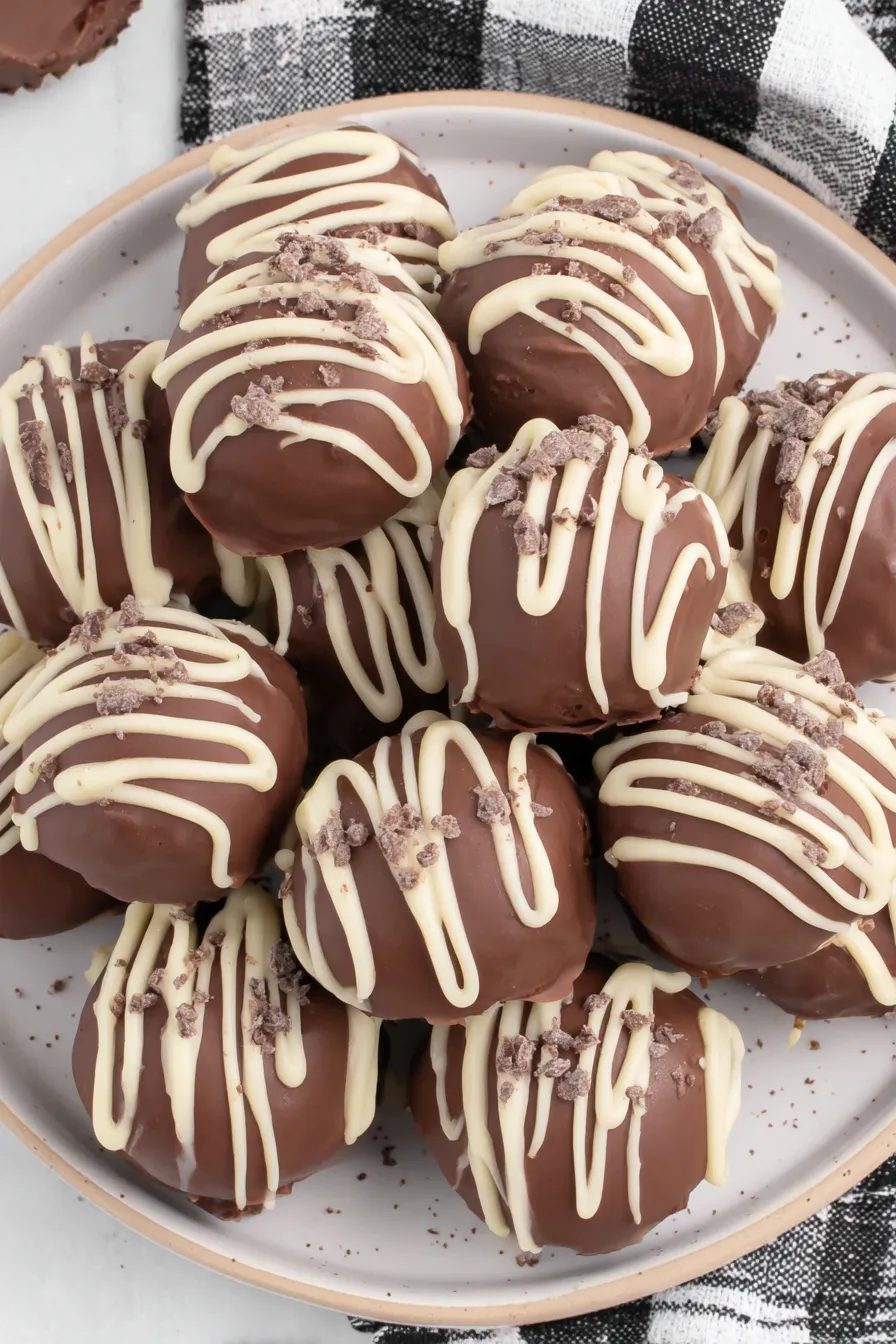 Finished Kahlua balls plated