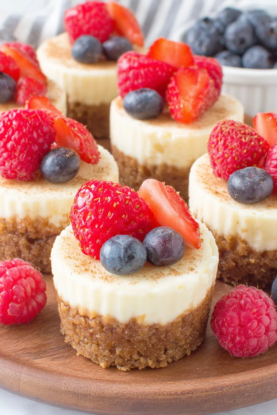 Mini cheesecake bites cooling in muffin tin