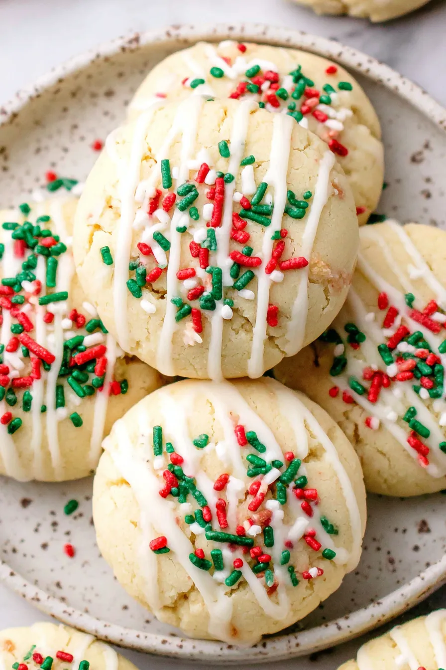 Close-up of decorated shortbread cookie