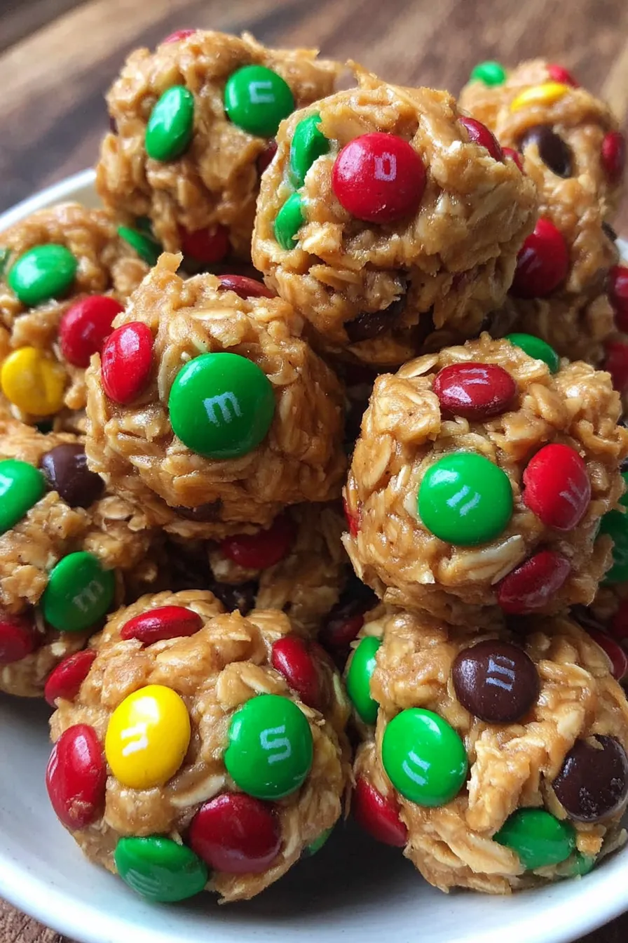 Finished Christmas energy bites on a serving plate