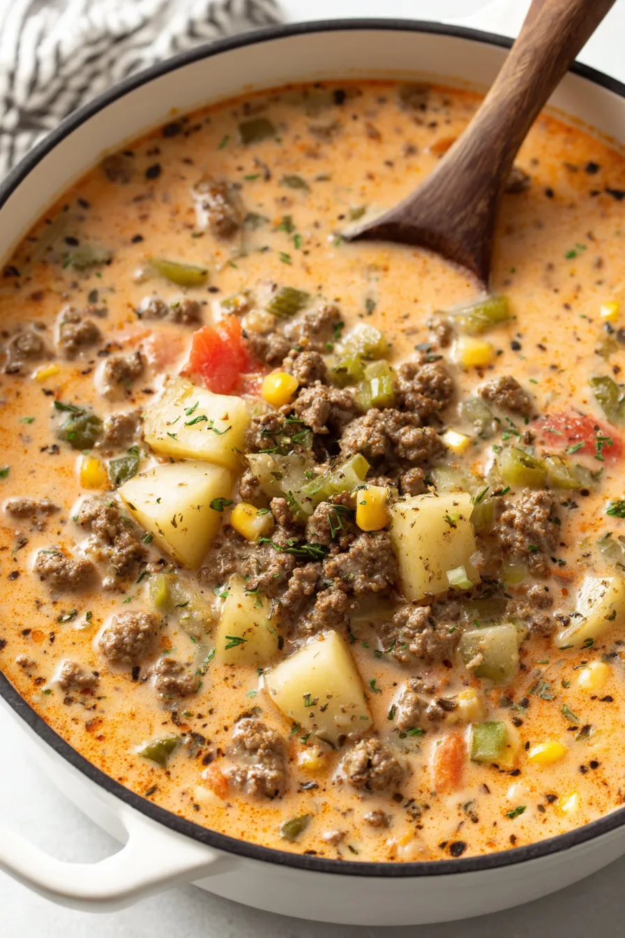 Hearty Shepherd's Pie Soup in bowl