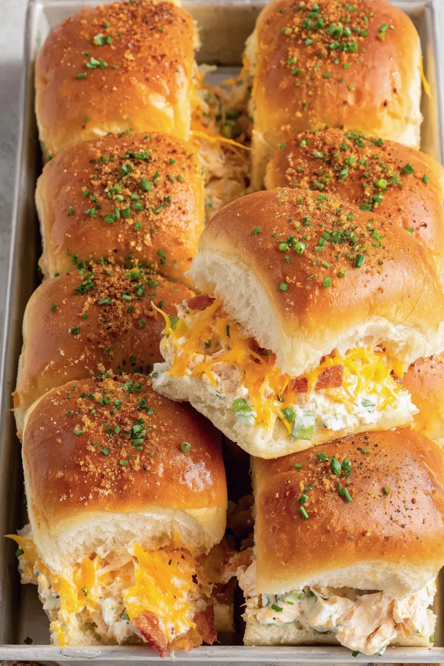 Assembled Crack Chicken sliders ready to bake