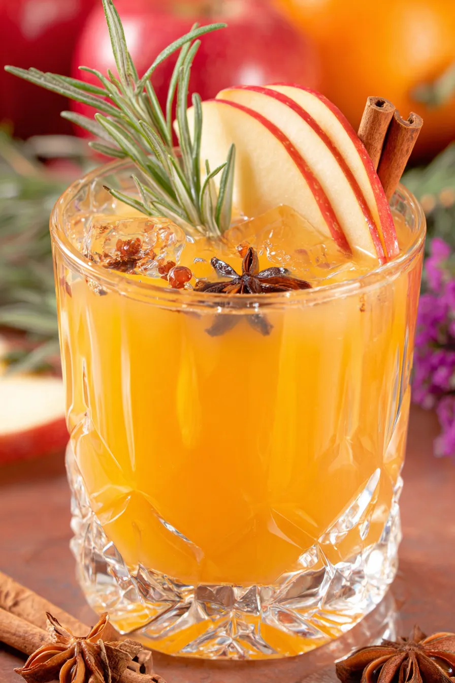 Fireball apple cider in a glass with cinnamon stick