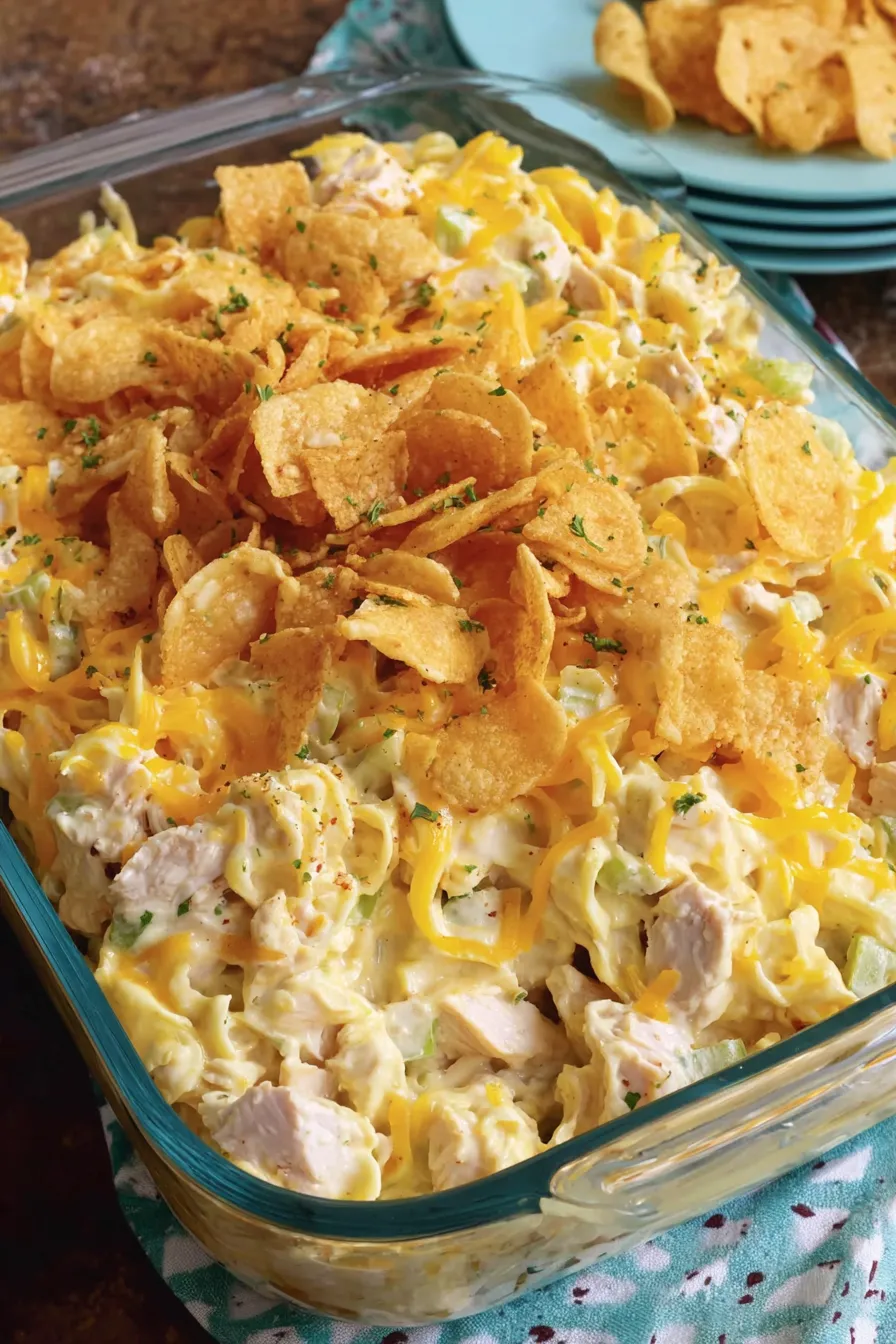 Close-up of the crunchy chip topping and toasted almond slivers