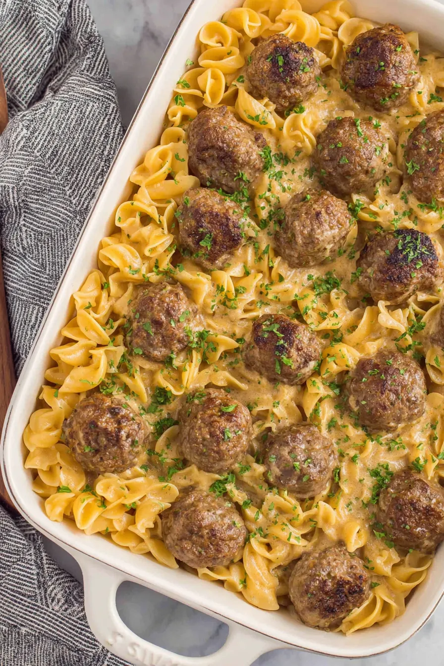 Finished casserole with parsley