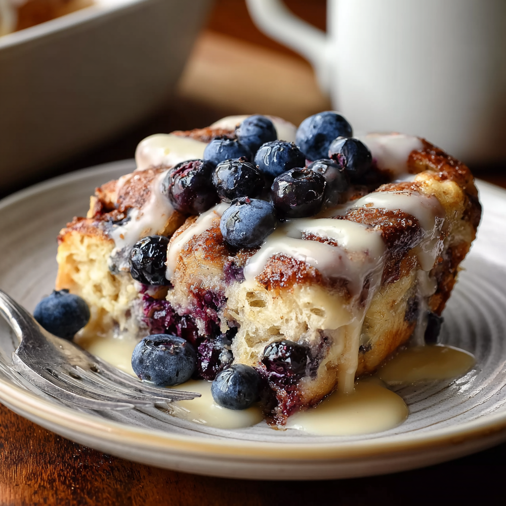 Blueberry Cinnamon Roll Casserole