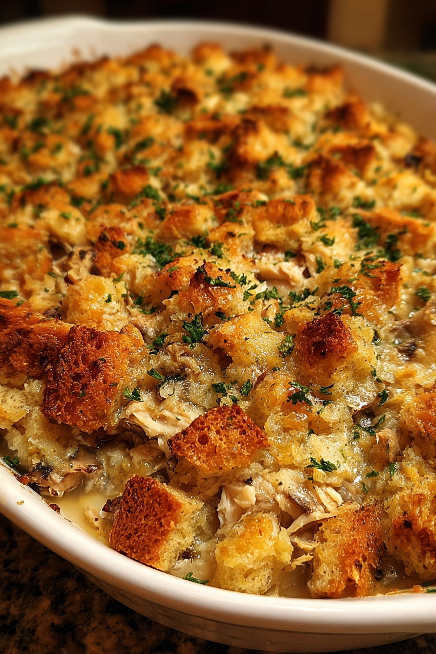 Seared chicken breasts ready for casserole assembly
