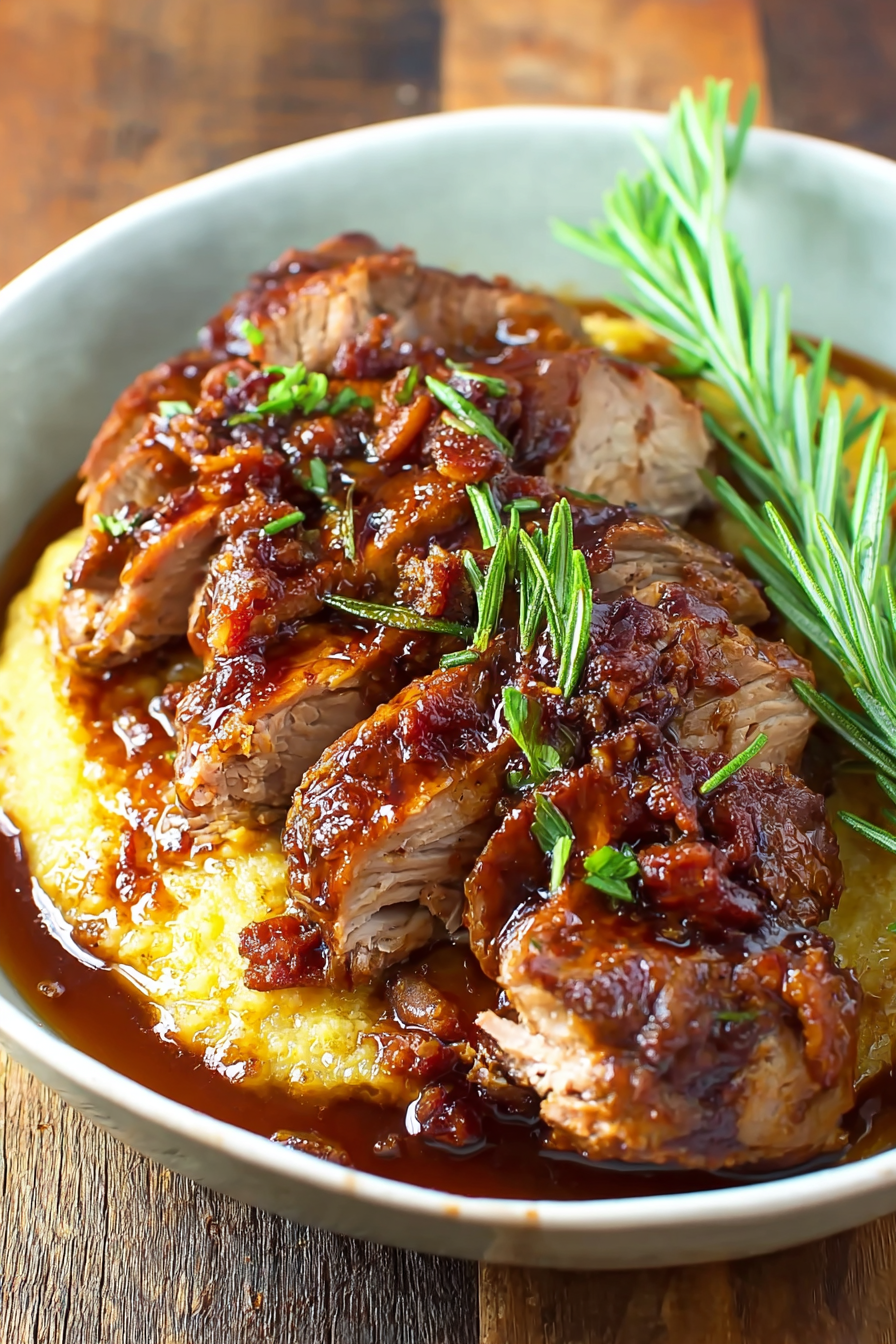 Glazed pork tenderloin in a slow cooker